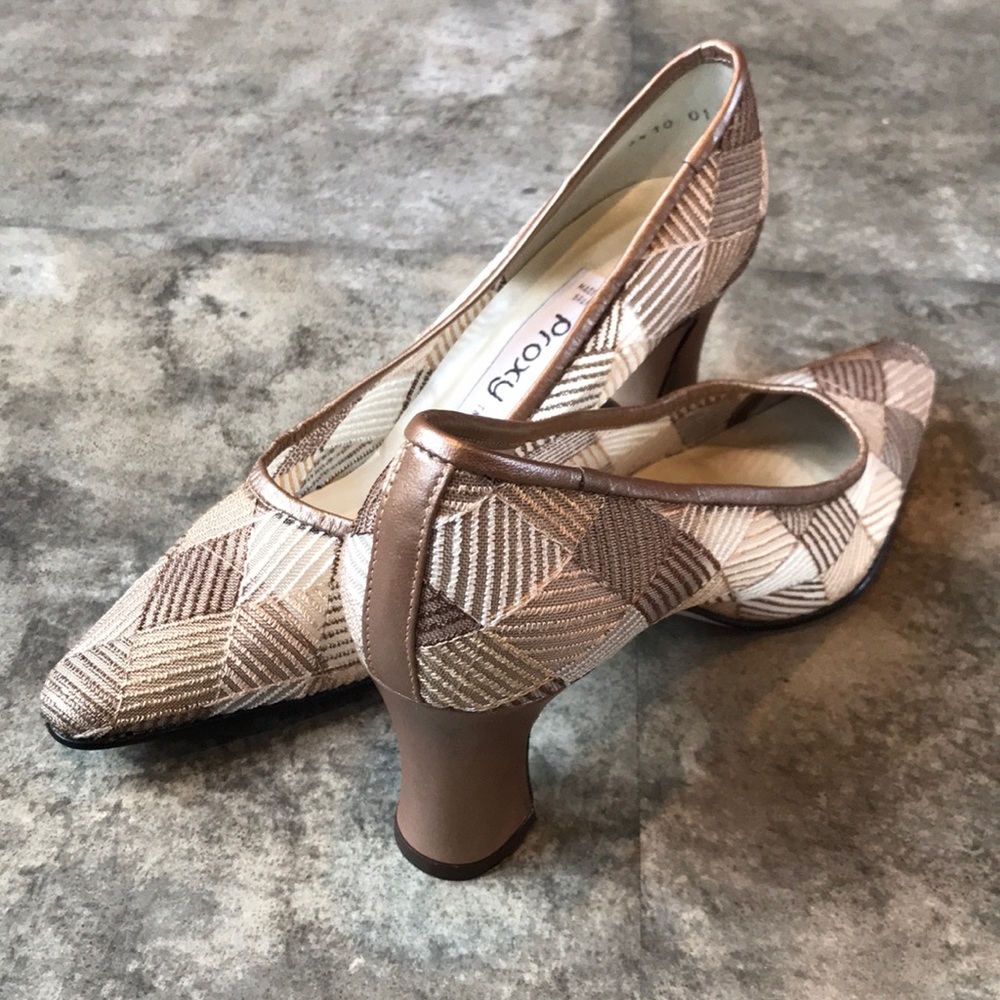 Proxy Metallic Mesh Block Heels Size 7